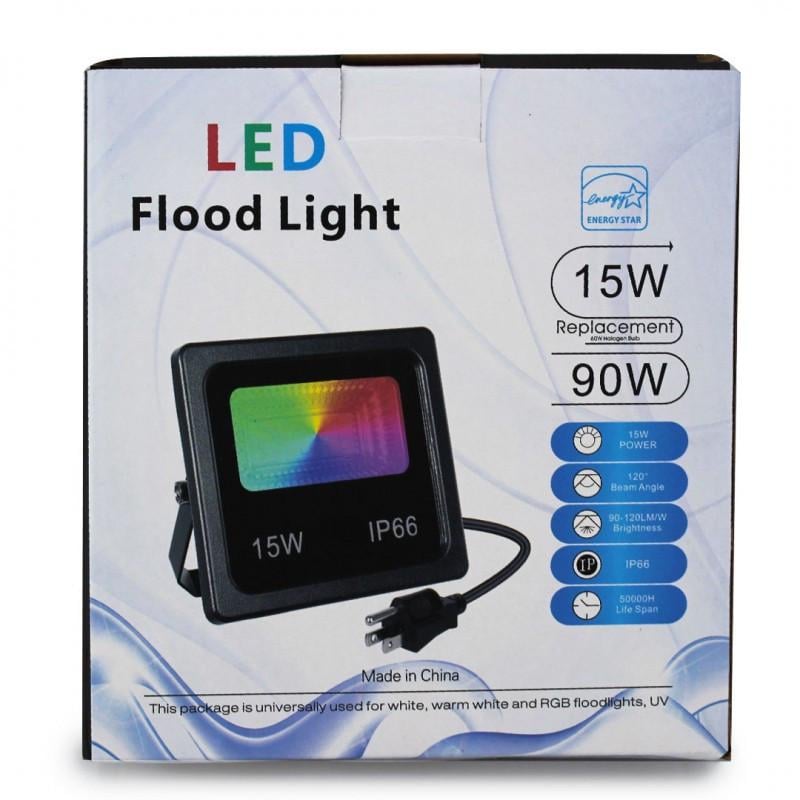 Светильник для подсветки фасадов RGB LED Flood Light 15W с Bluetooth управлением через телефон/защита IP66 - фото 8 Светильник для подсветки фасадов RGB LED Flood Light 15W с Bluetooth управлением через телефон/защита IP66 - фото 8