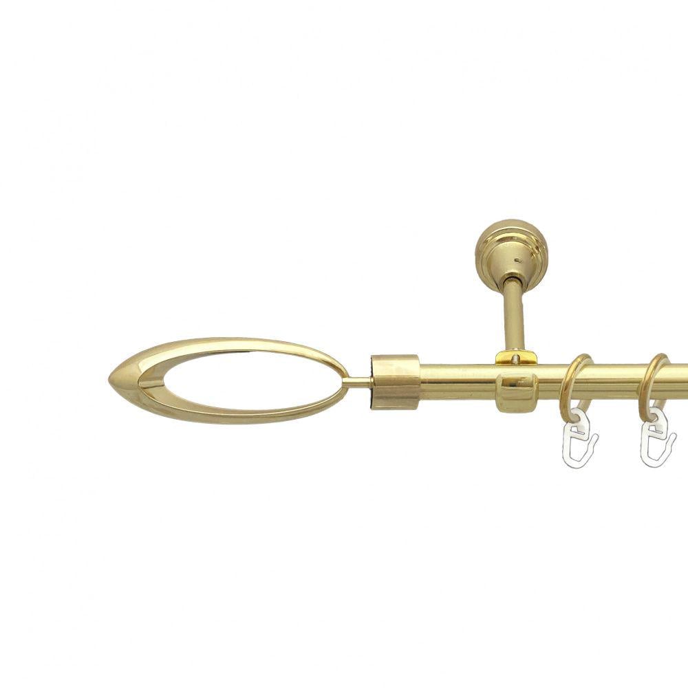 Карниз металлический Orvit Венеция однорядный открытый/гладкая труба/кольцо металлическое Золото 16 мм 240 см (00-00014037)