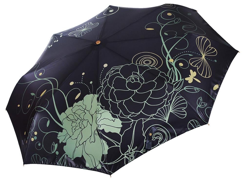Зонт женский складной Три Слона автомат D 107 мм Black (3680-2)