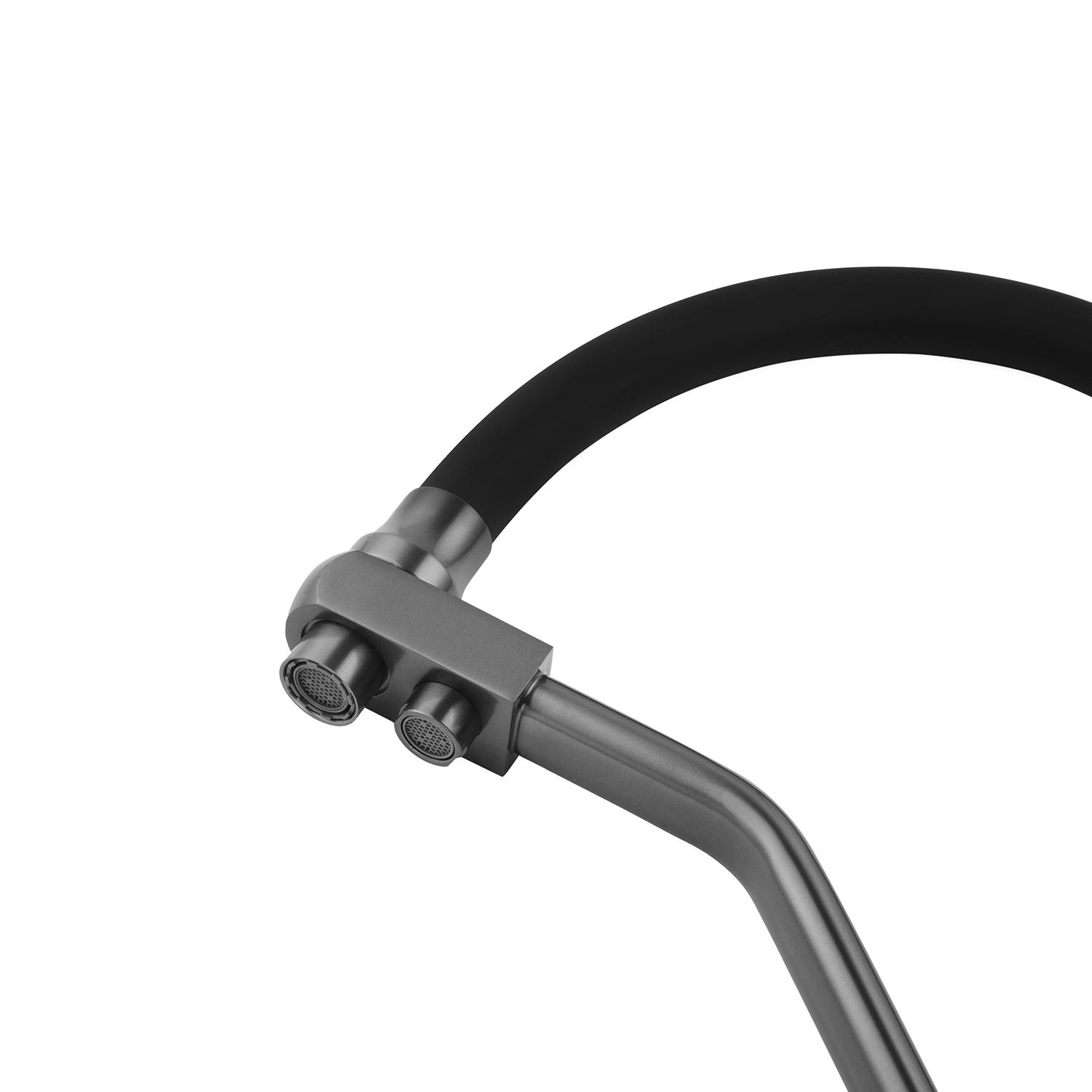 Смеситель для кухни Kroner PVD03817BLK с подключением к фильтру с корзиной и дозатором - фото 4
