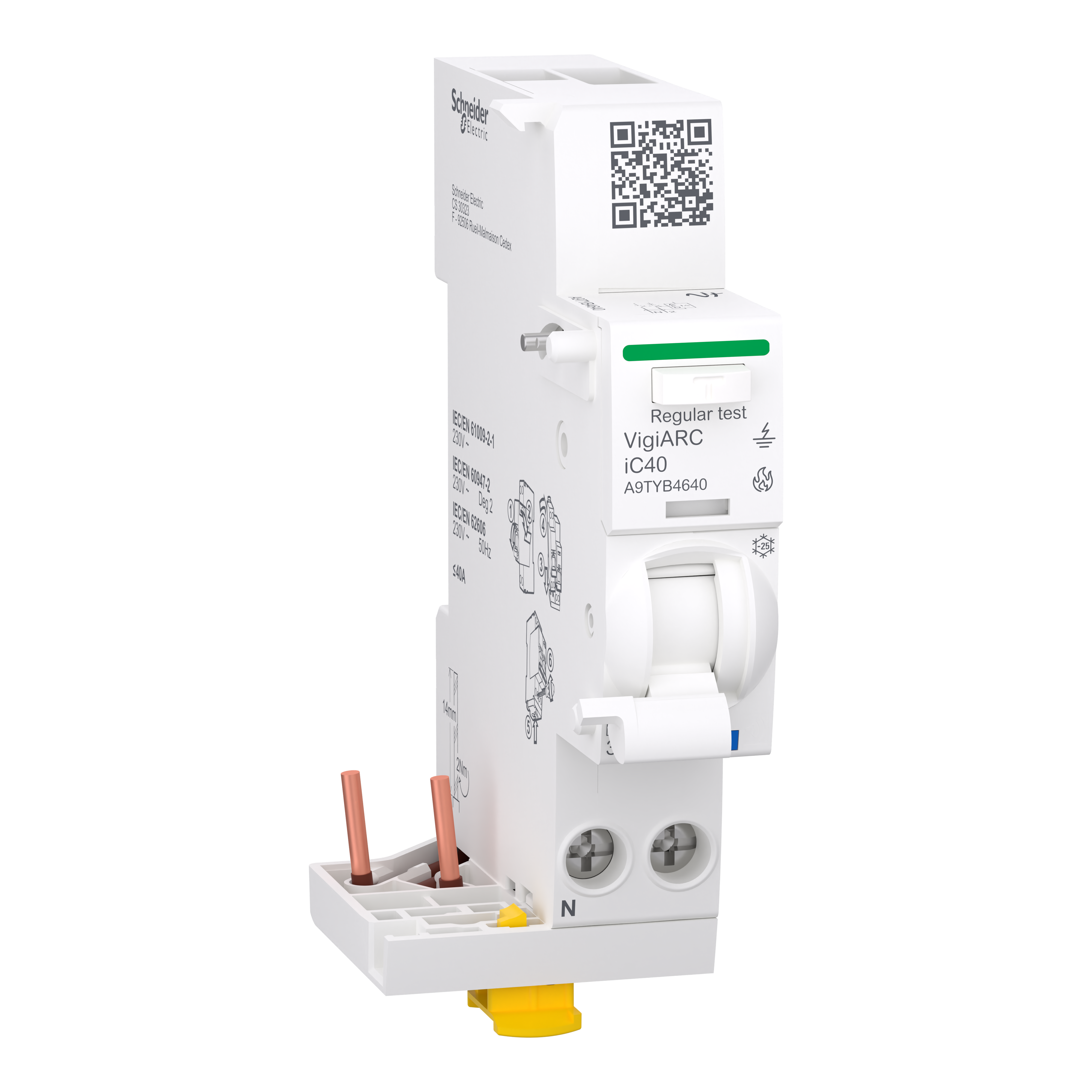 Блок защиты от дугового замыкания Schneider Electric Vigi ARC iC40 1P+N 40A 30мА тип A-SI (A9TYB4640) Блок защиты от дугового замыкания Schneider Electric Vigi ARC iC40 1P+N 40A 30мА тип A-SI (A9TYB4640)