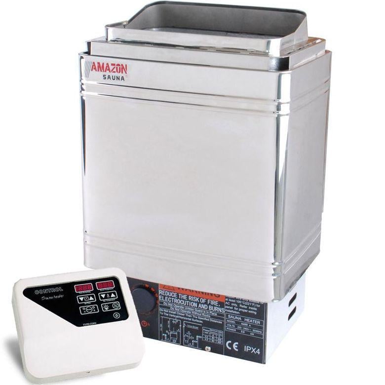 Электрокаменка Amazon AM90MI AISI201 9 кВт 13 м.куб 380 В с пультом CON4 (2042)