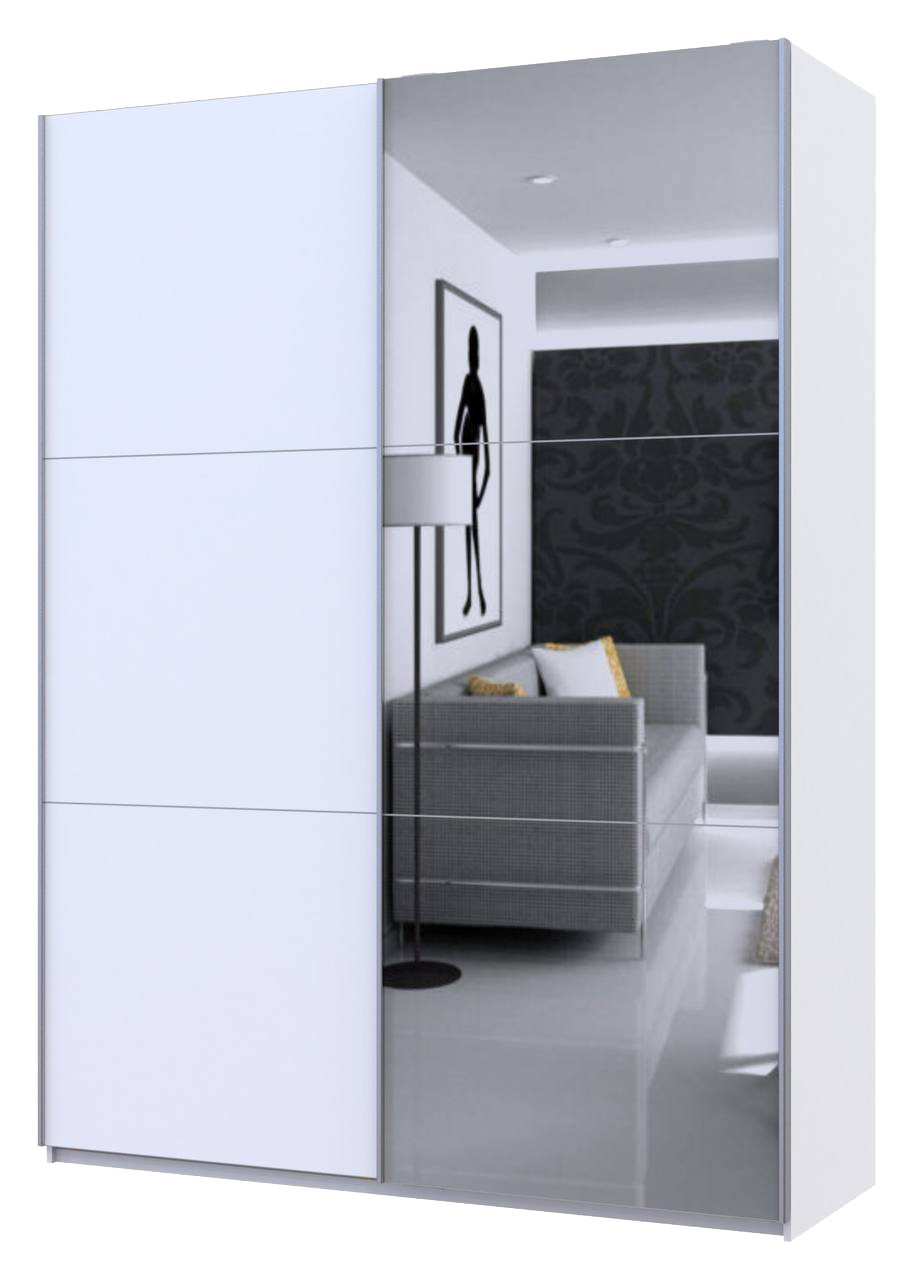 Шкаф-купе Doros G-Caiser ДСП/зеркало 180х60х240 см Белый (42005028)