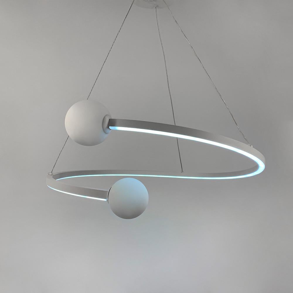 Люстра LED Ring с 2 белыми плафонами Ø 60 см Белый (De 1C WT)