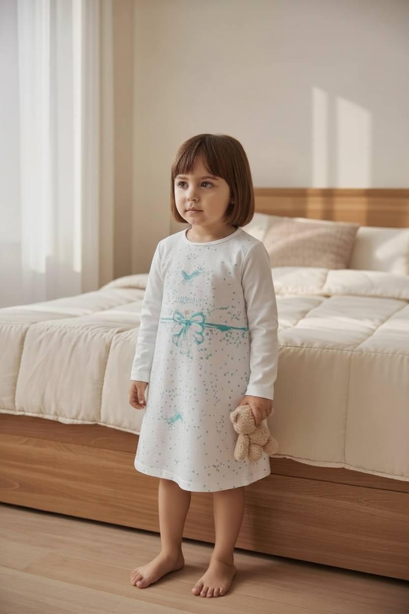 Ночная рубашка для девочки BAYKAR р. 3 98-104 см 3-4 года Молочный (9394-208)