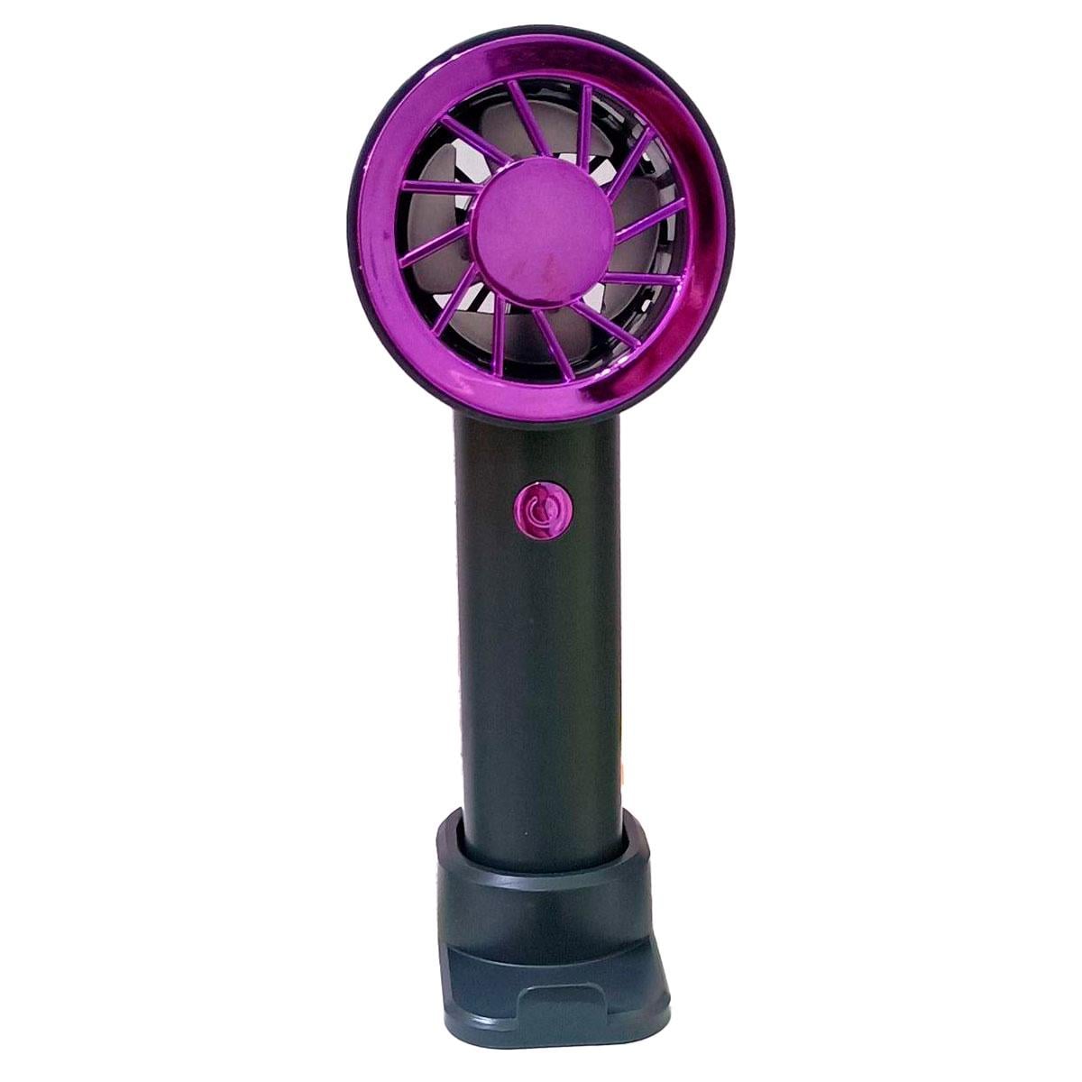 Вентилятор мини-аккумуляторный с подставкой для телефона Portable Fan Черно-фиолетовый (1011151-Other-2)