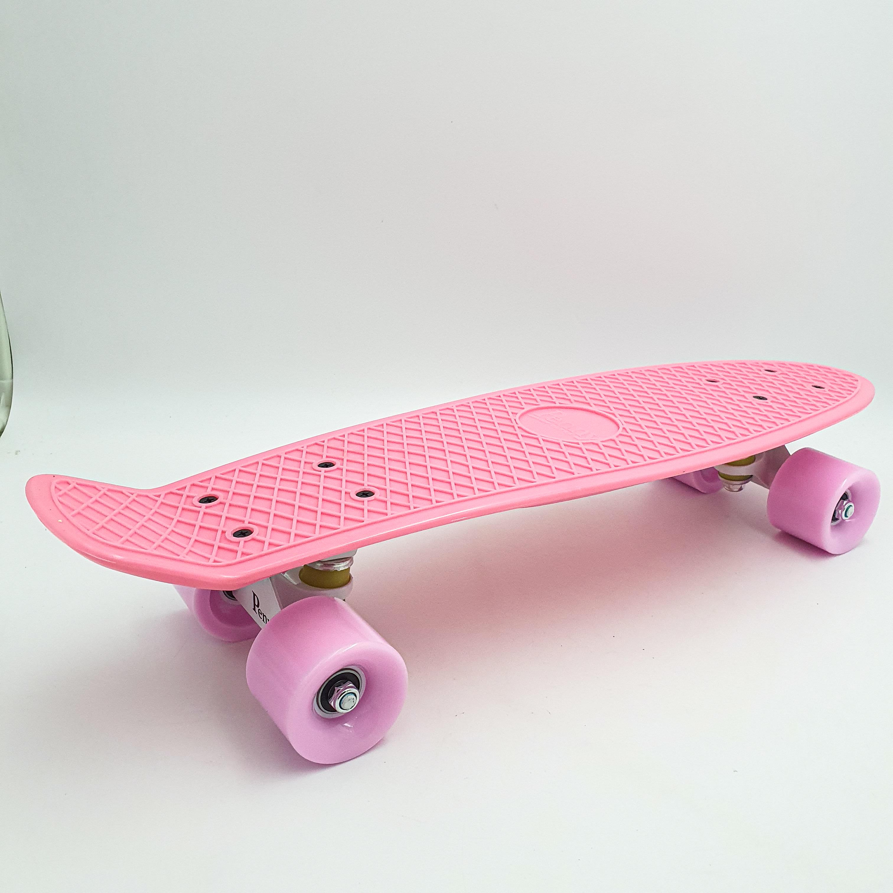 Пенни борд скейт 55х15см до 80кг ABEC 7 матовые колеса скейтборд Penny Board Pastel Series розовый - фото 4