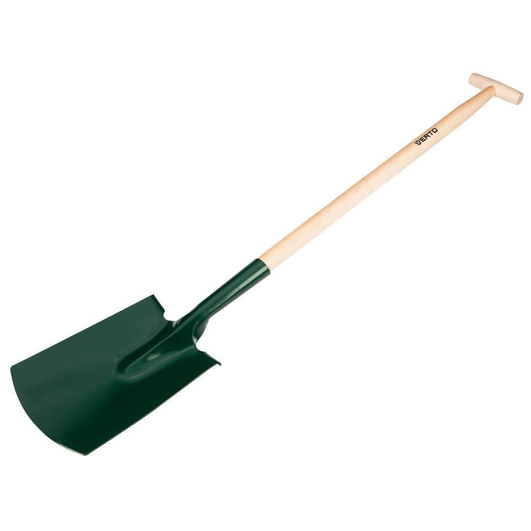 Лопата штыковая прямая Verto сталь 117 см Dark Green/Wood (15G026)