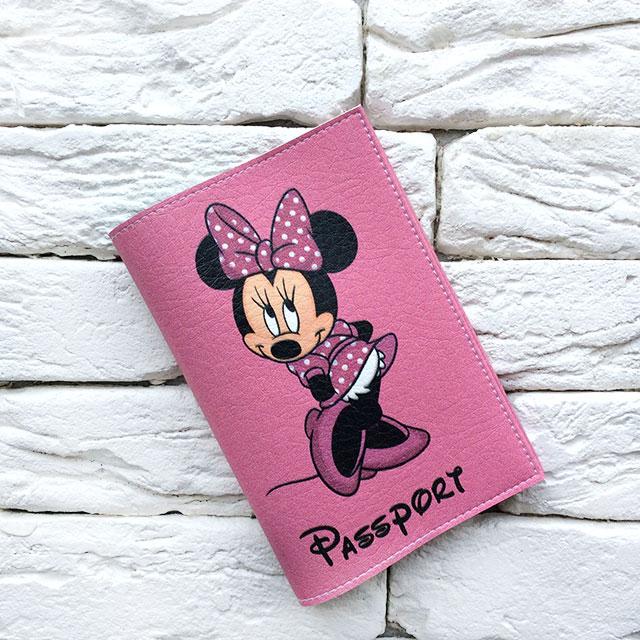 Обкладинка для паспорта Minnie Mouse Рожевий (052)