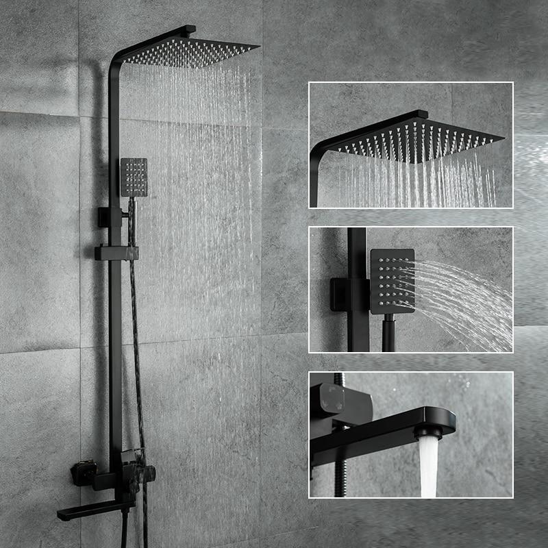 Душевая система Frap H802 F24802-6 излив-переключатель на лейку 1 режим Черный - фото 3