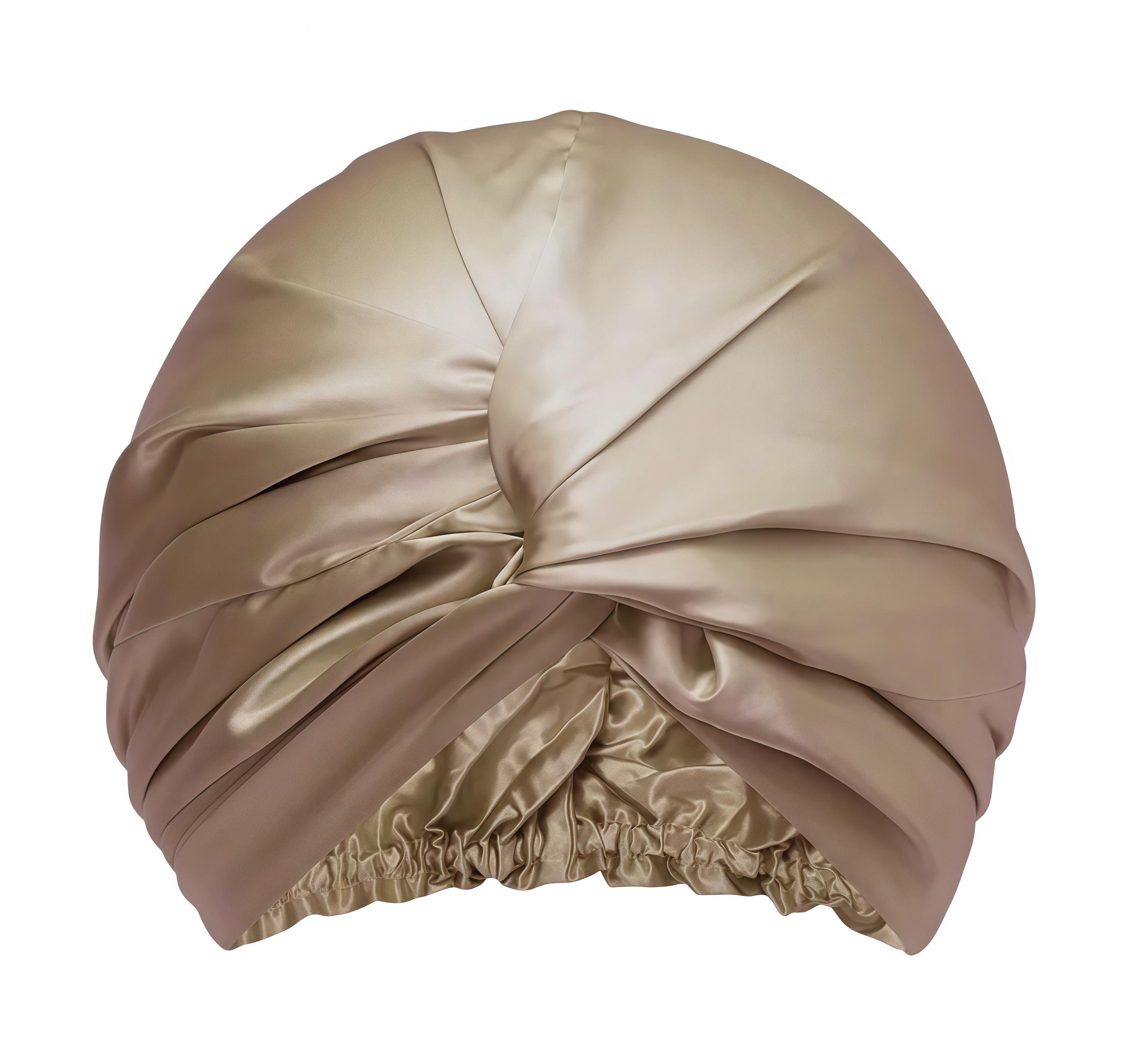 Бонет для волос двухслойный шелковый Бежевый