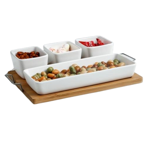 Менажница Sweet Stenson YG01117 на деревянной подставке 5 предметов 31х22 см Белый (602379) Менажница Sweet Stenson YG01117 на деревянной подставке 5 предметов 31х22 см Белый (602379)