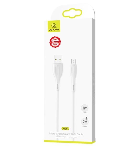 Кабель Usams SJ373 U38 microUSB 2 A 1 м White (3151615)