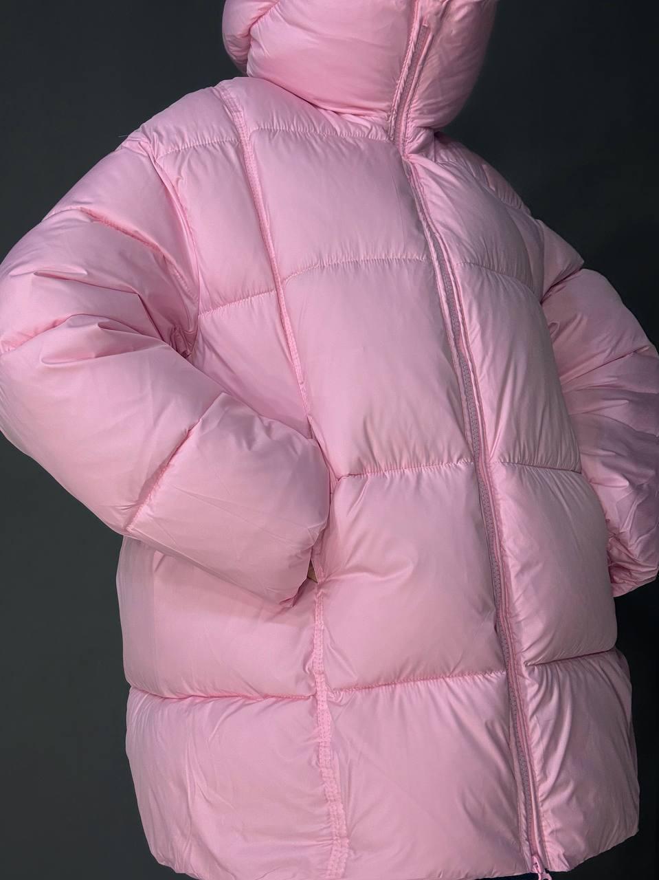 Куртка жіноча LADY YEP 10036 парка пуфер оверсайз з капюшоном р. 42 Рожевий (5577) - фото 4