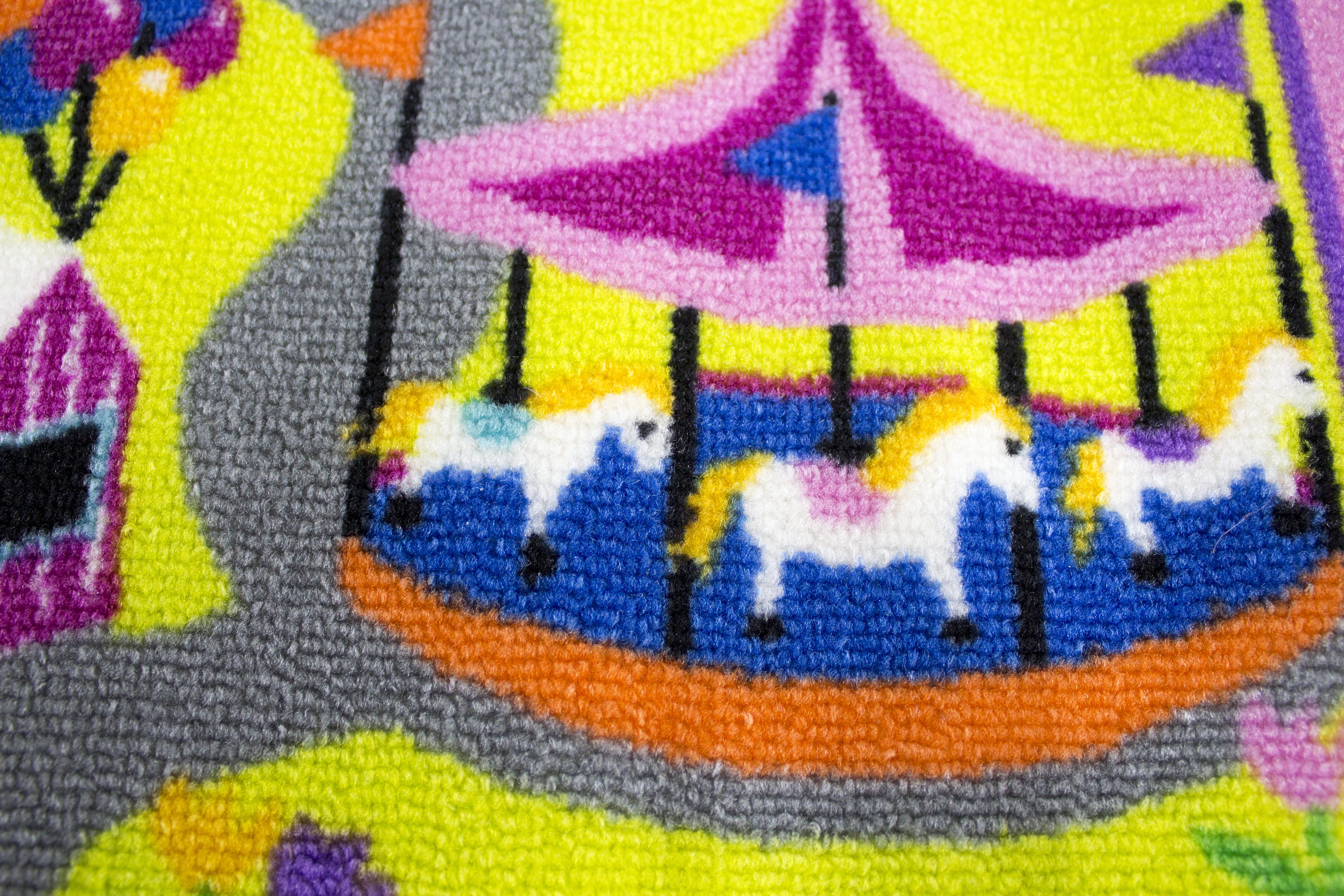 Коврик детский для девочек Город 100x150 см Розовый (24904913) - фото 6