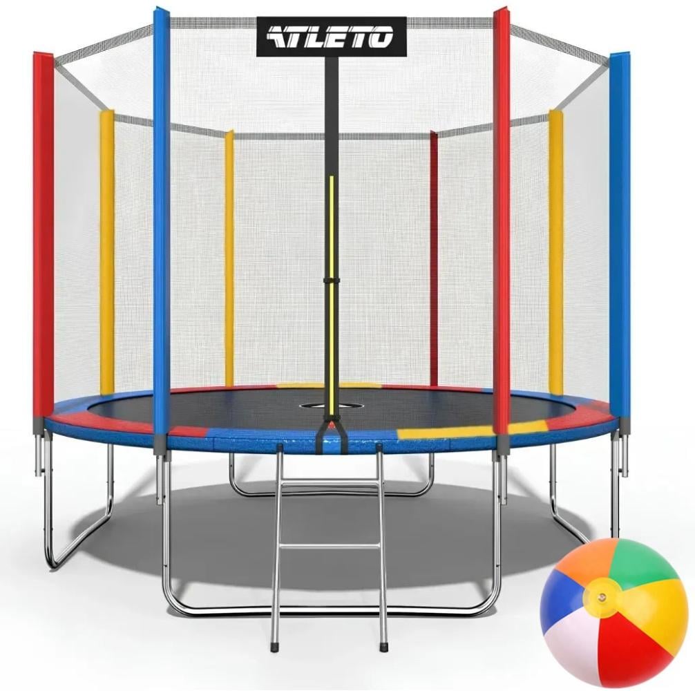 Батут Atleto с сеткой 374 см Multikolor (4307)