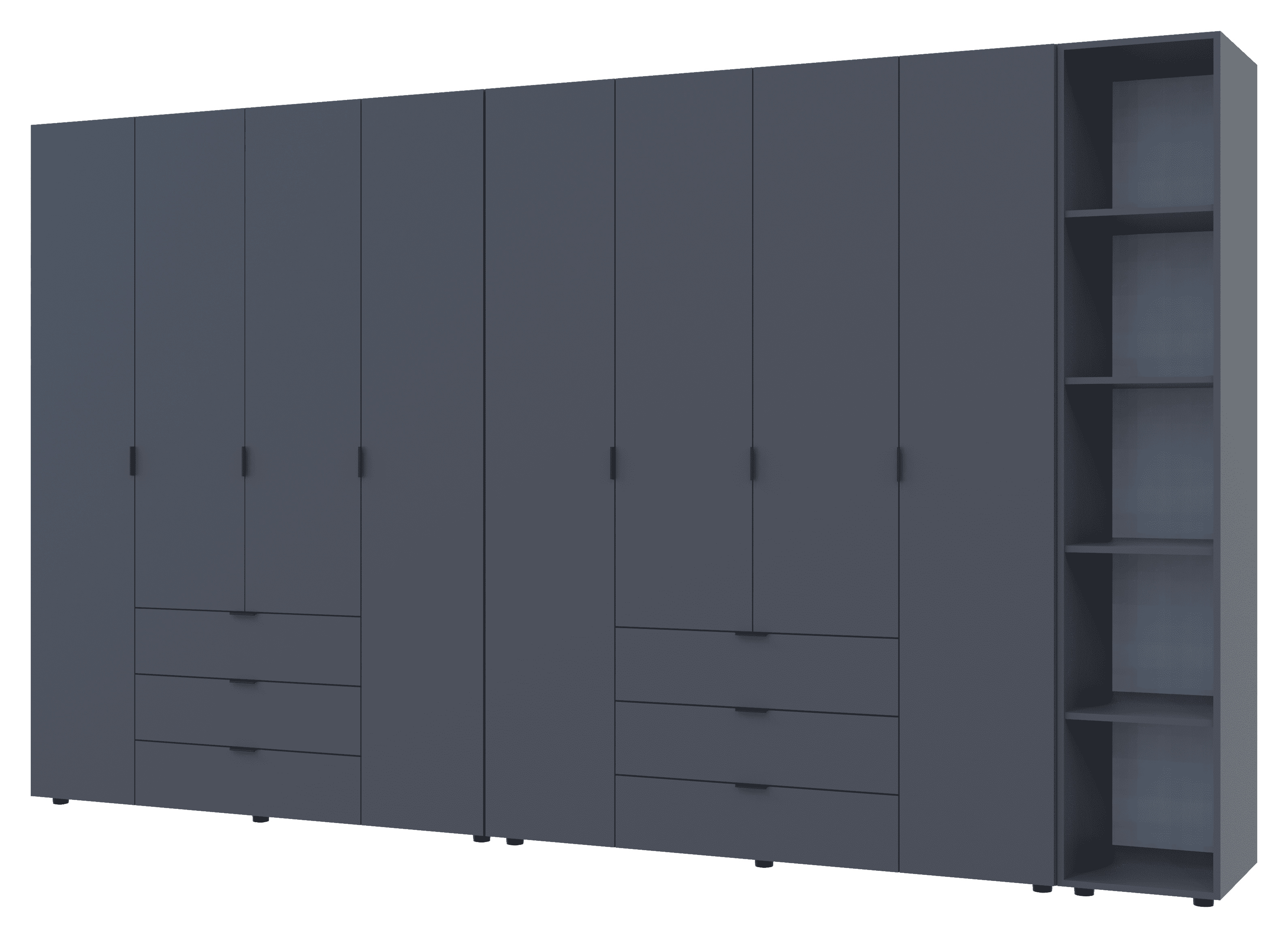 Комплект шкафов для одежды Doros Гелар 348,2х49,5х203,4 см 3 шт. Графитовый (DRS-011165)