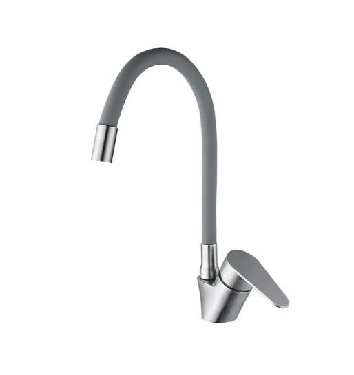 Смеситель для кухни MIXXUS NEO-011 Refl с силиконовым изливом Grey (MI6557)