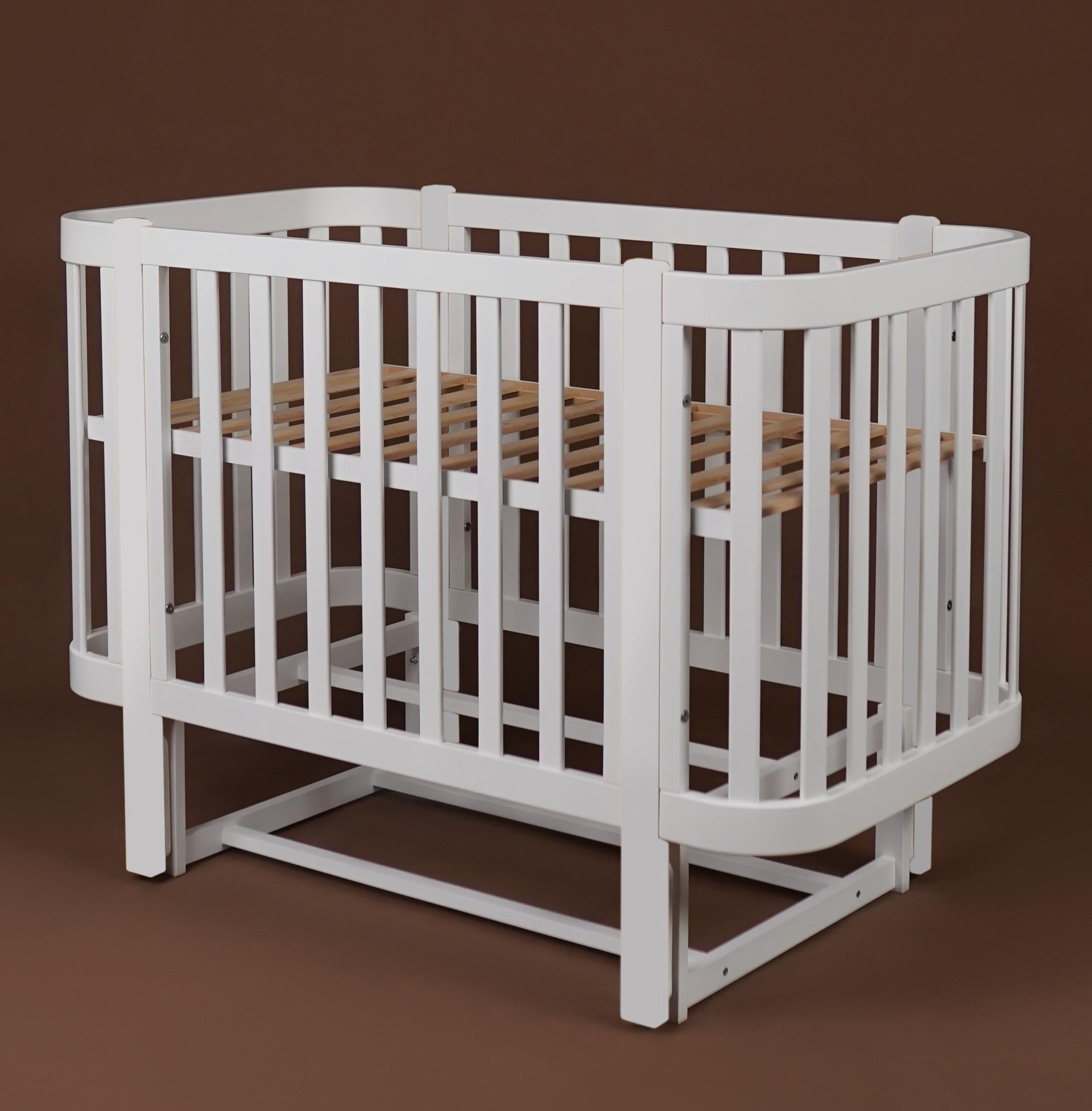 Детская кроватка Dominanta Венеция с маятником и подвижной боковиной Белый (ЛД 9 Б_02) - фото 3