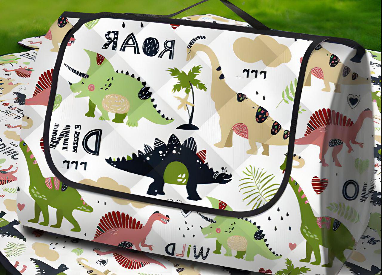 Коврик складной для пикника для деток с водоотталкивающим покрытием и ручкой для переноски 200х200 см