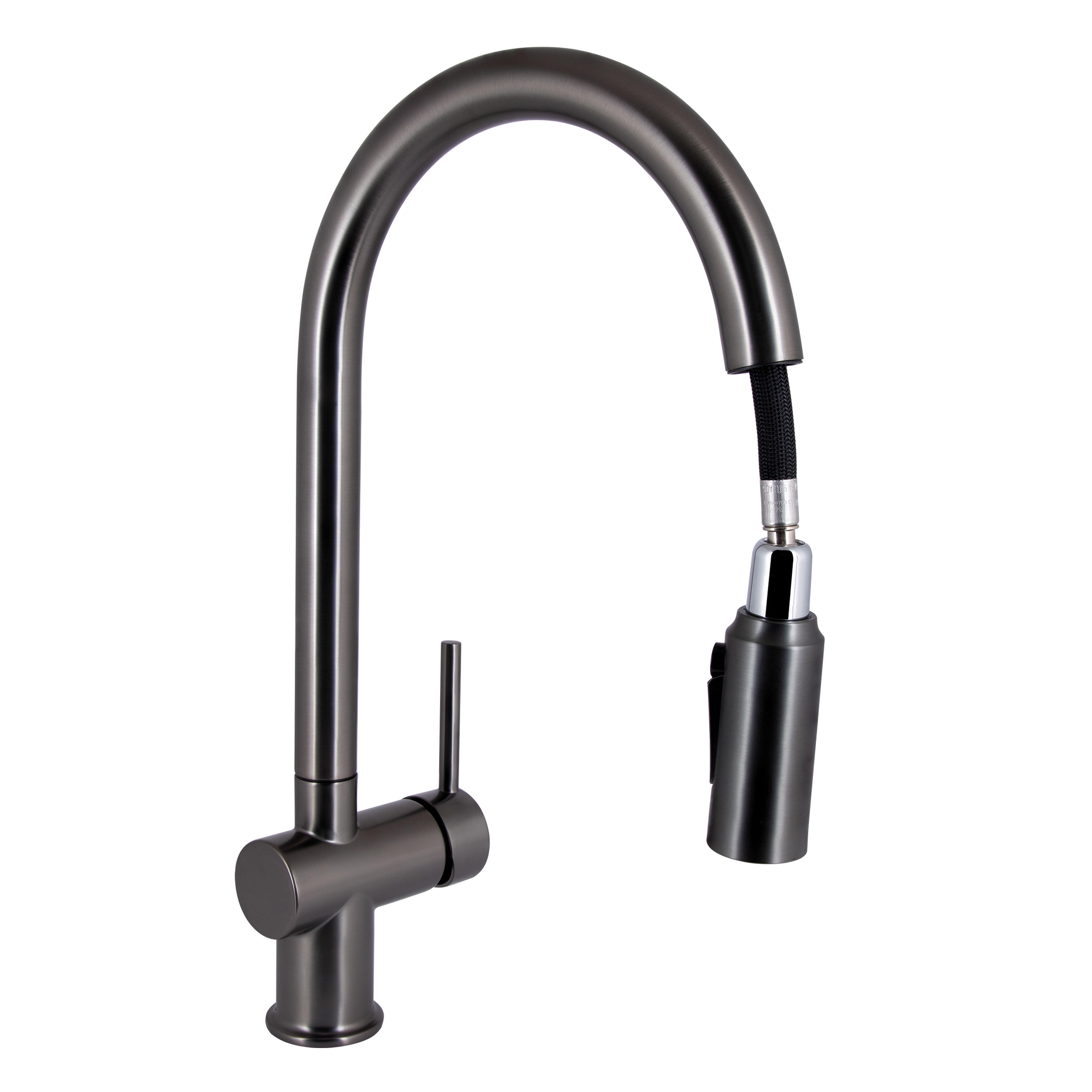 Смеситель для кухни Qtap Rozcesti с выдвижным изливом с подключением для питьевой воды Gunmetal Black PVD (QTROZ366GMB45939) Смеситель для кухни Qtap Rozcesti с выдвижным изливом с подключением для питьевой воды Gunmetal Black PVD (QTROZ366GMB45939)