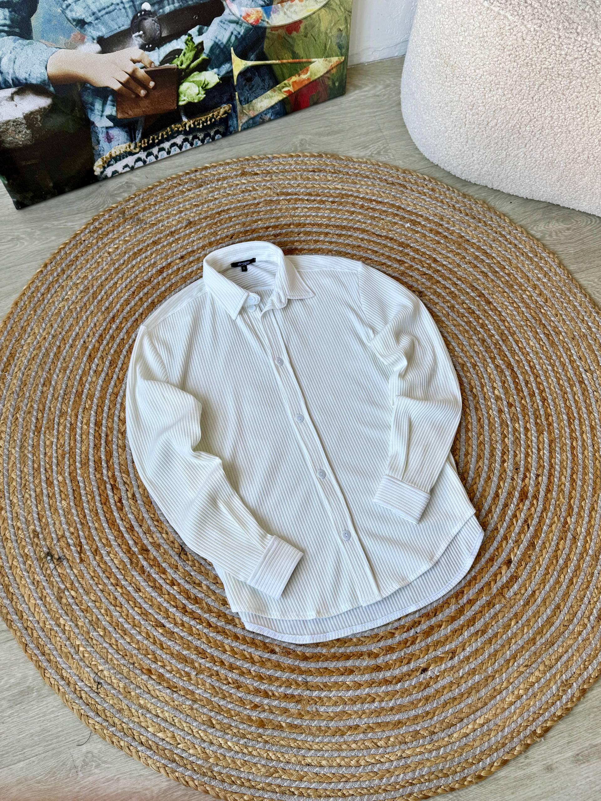 Рубашка мужская Mustang в рубчик трикотажная XXL Белый (G0020/3/5) - фото 2 Рубашка мужская Mustang в рубчик трикотажная XXL Белый (G0020/3/5) - фото 2