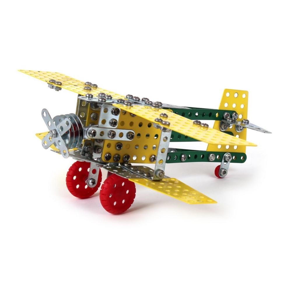 Конструктор детский металлический ТехноК Самолет-биплан 260 деталей (22764788)