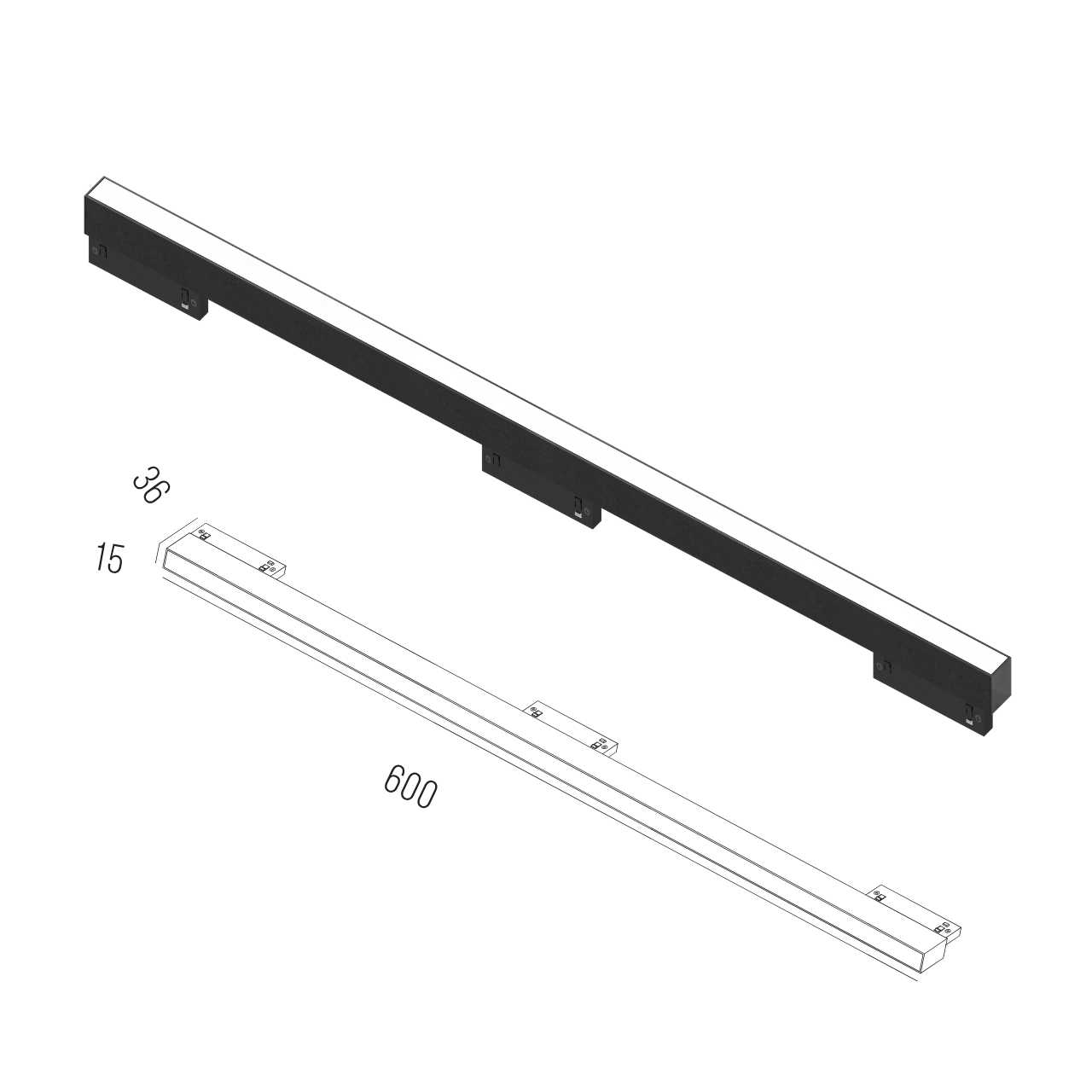 Світильник магнітний трековий MERALLI LINE BOX600 18W 3000K/6000K регульована WIFI 2,4G TUYA Чорний (TRVBLB600) - фото 2 Світильник магнітний трековий MERALLI LINE BOX600 18W 3000K/6000K регульована WIFI 2,4G TUYA Чорний (TRVBLB600) - фото 2