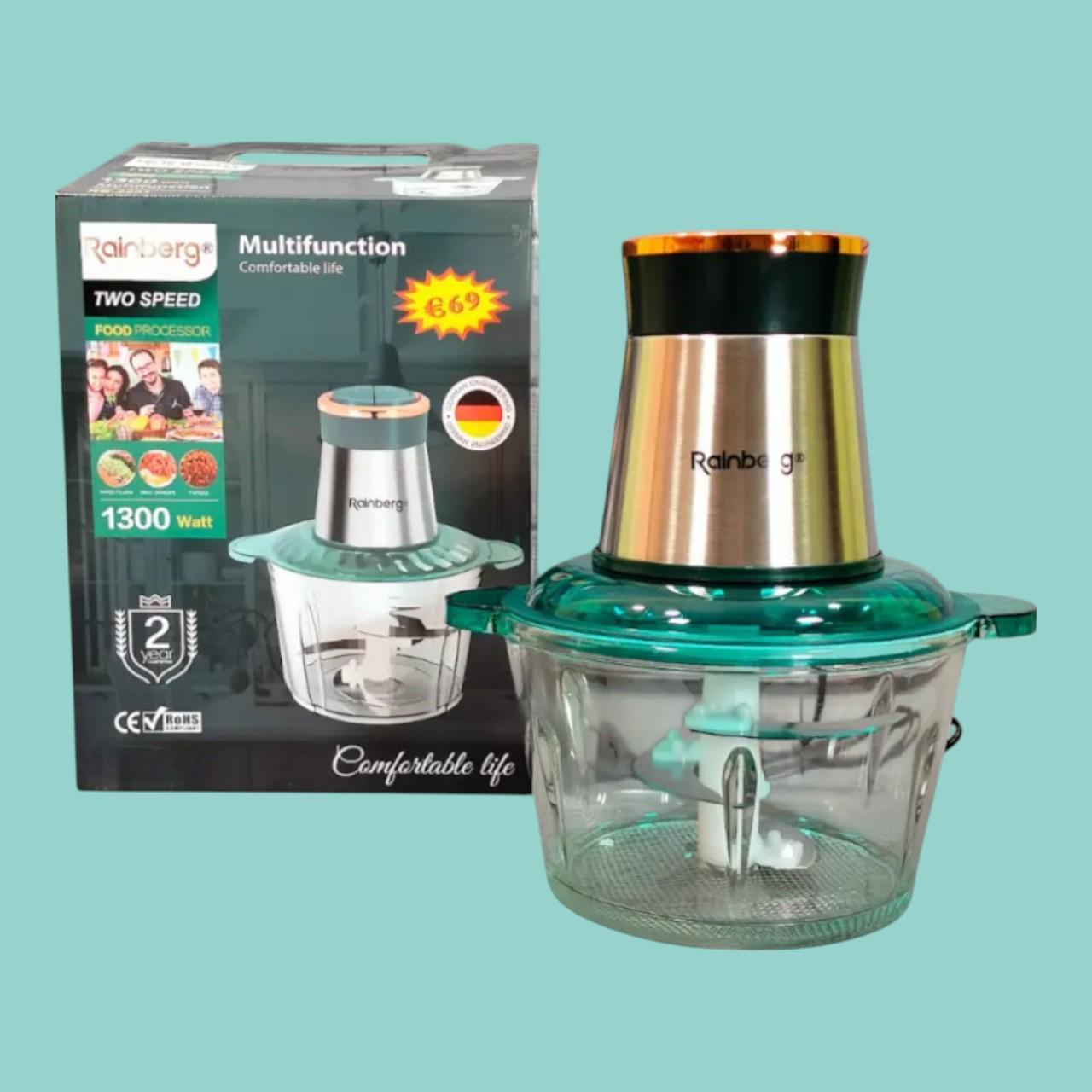 Подрібнювач зі скляною чашею Rainberg RB-2201 блендер з 2 швидкостями та 4 сталевими лезами для овочів та фруктів 1300 Вт 2 л (є59) - фото 7 Подрібнювач зі скляною чашею Rainberg RB-2201 блендер з 2 швидкостями та 4 сталевими лезами для овочів та фруктів 1300 Вт 2 л (є59) - фото 7