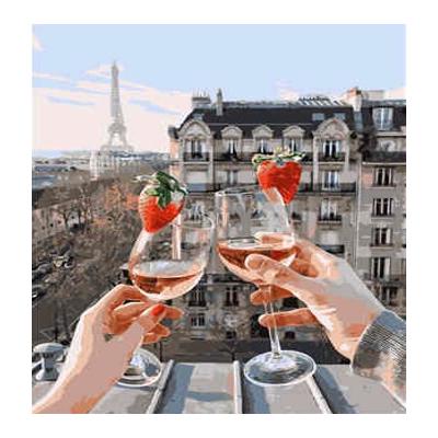 Набор для росписи по номерам Strateg Рандеву в Париж 40х50 см (VA-1139-mt)