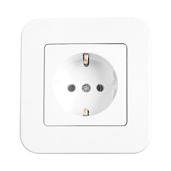 Розетка Viko Rollina 1-я с заземлением Белый