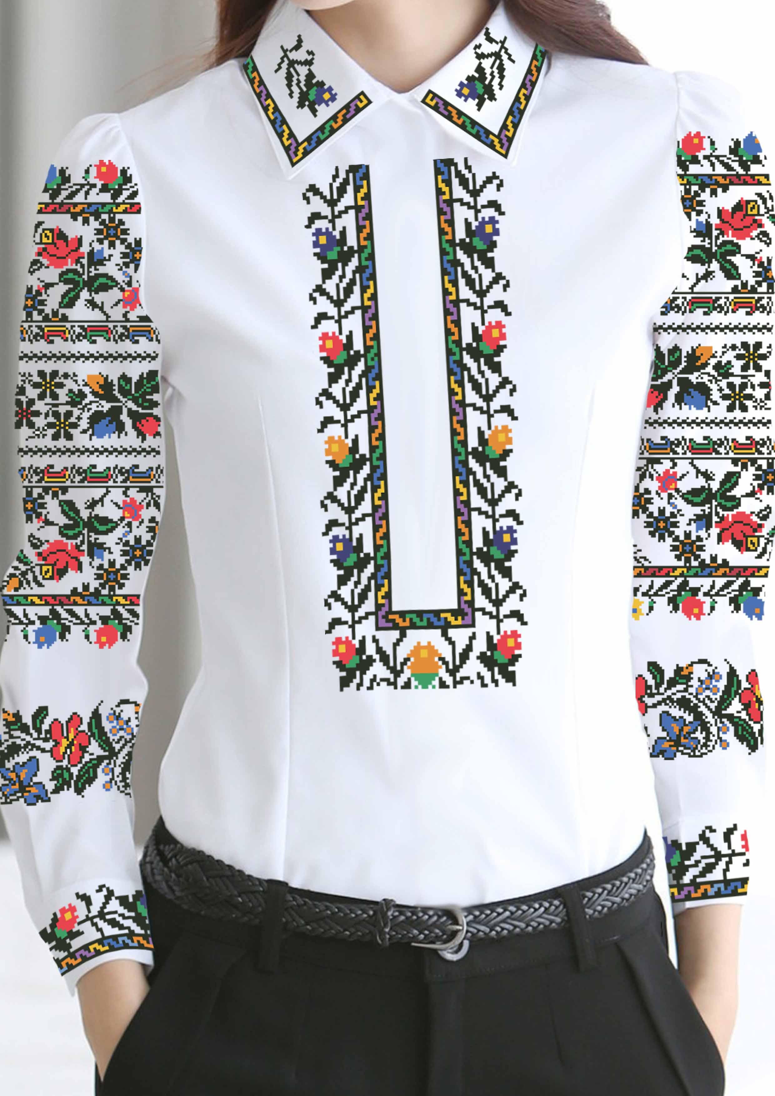 Заготовка для вишивки нитками або бісером сорочка СЖ-68 габардин Заготовка для вишивки нитками або бісером сорочка СЖ-68 габардин