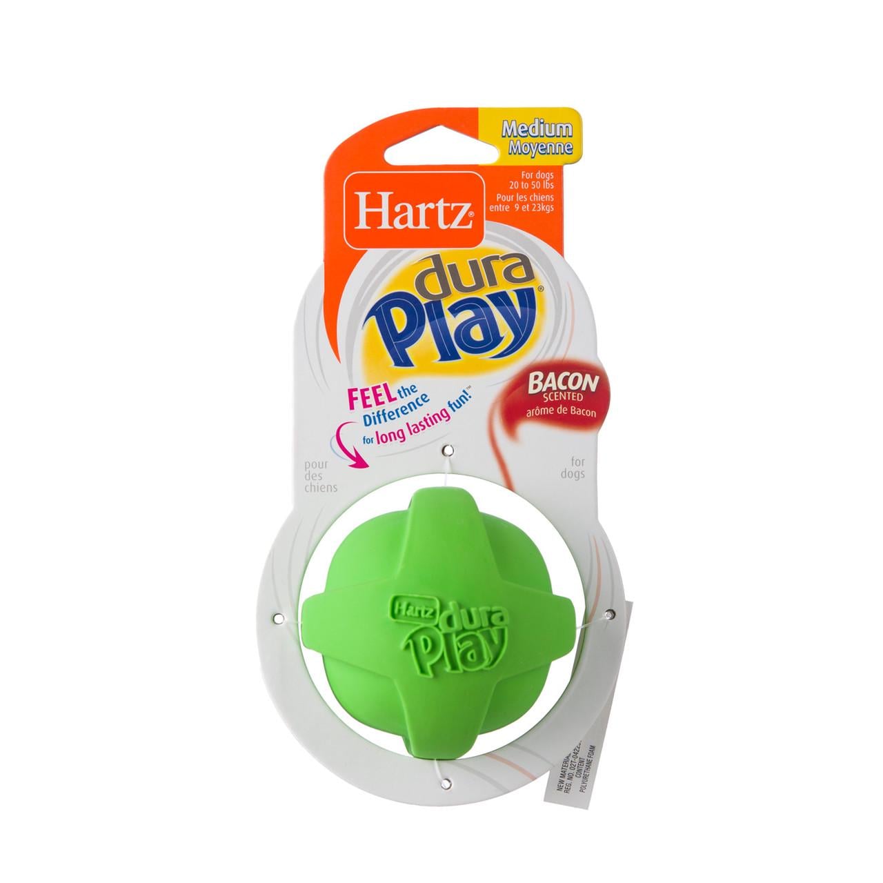 Игрушка для средних пород собак Hartz мяч с пищалкой с вкусом бекона (H14800)