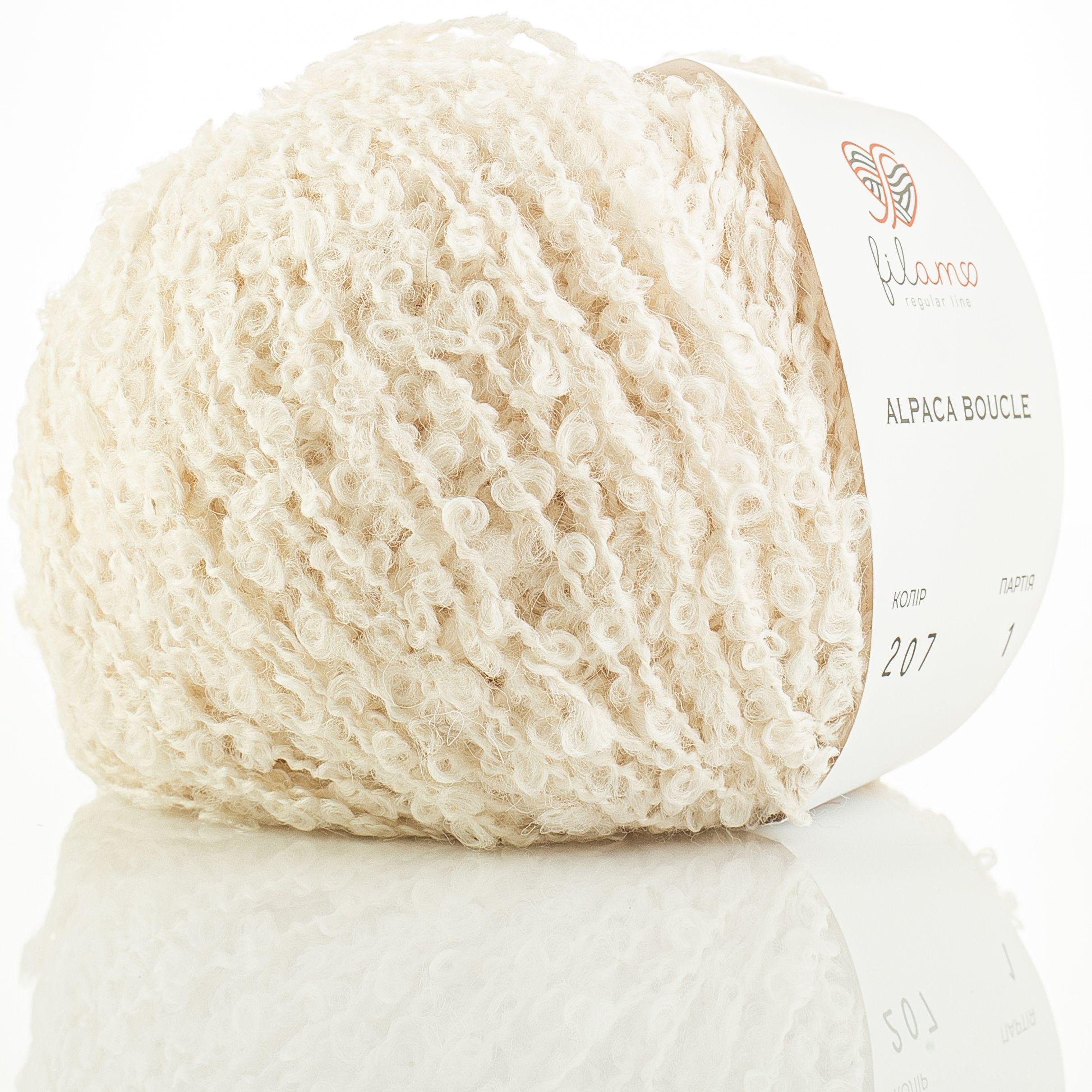 Пряжа букле Filamo Alpaca Boucle 207 молоко (3944)