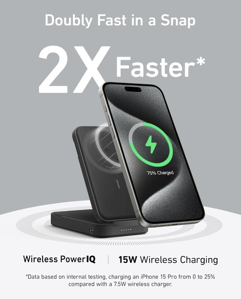 Повербанк Anker MagGo 6600 mAh 15W QI2 Black (2175841092) - фото 2 Повербанк Anker MagGo 6600 mAh 15W QI2 Black (2175841092) - фото 2