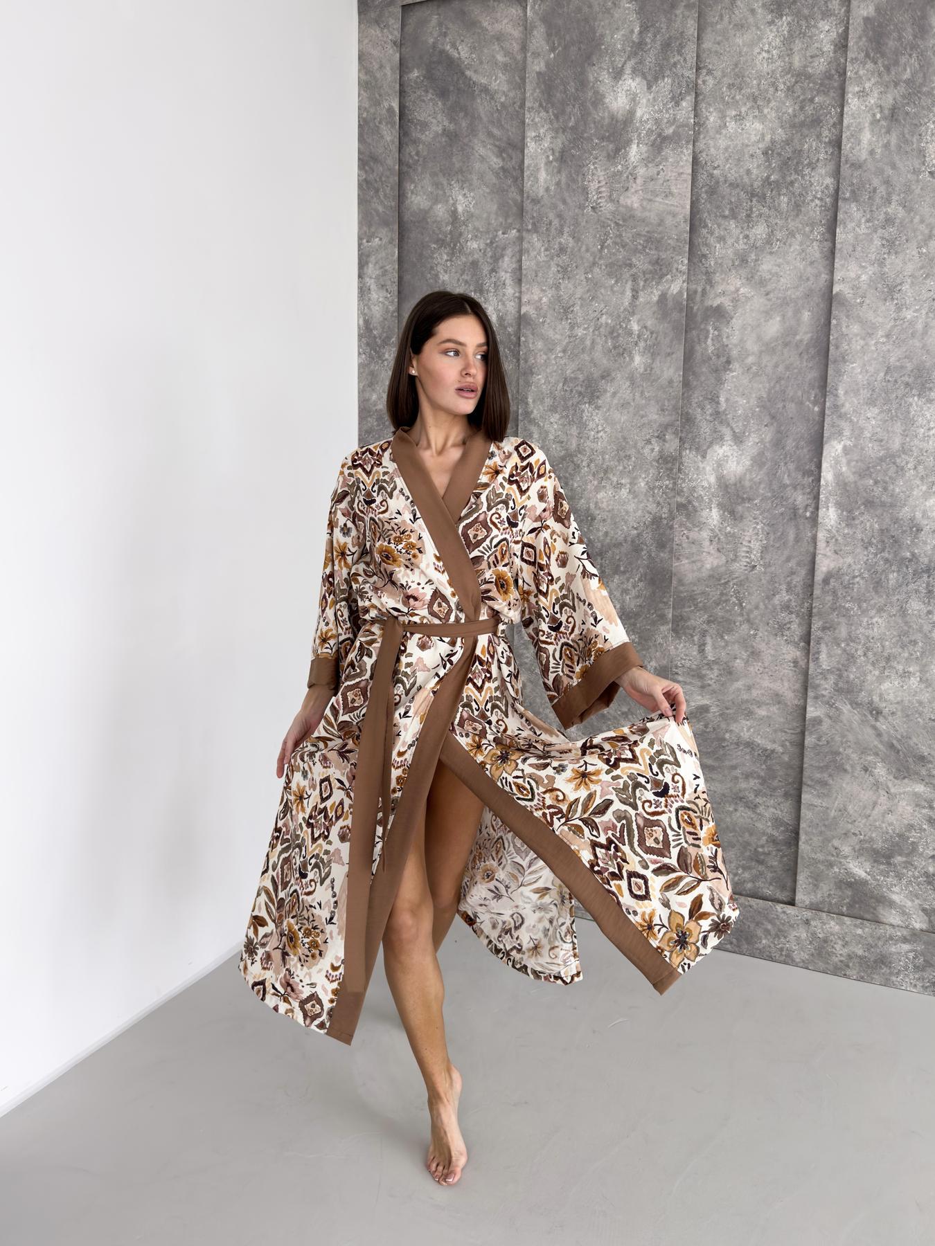 Халат-кимоно женский длинный COSY Boho Chic L/XL Корица (BC1) - фото 4