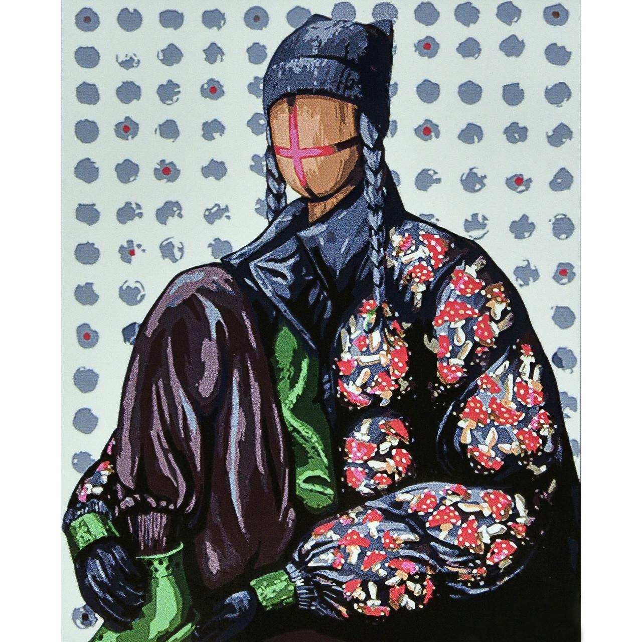 Картина по номерам Strateg Премиум Надежная на черном фоне с лаком 40х50 см (AH1139)