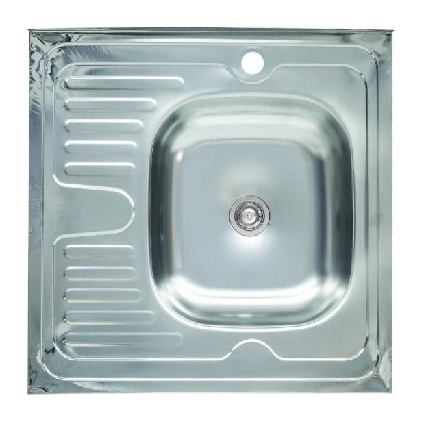 Мийка кухонна з нержавіючої сталі права 60x60 см 4 мм (30631923)