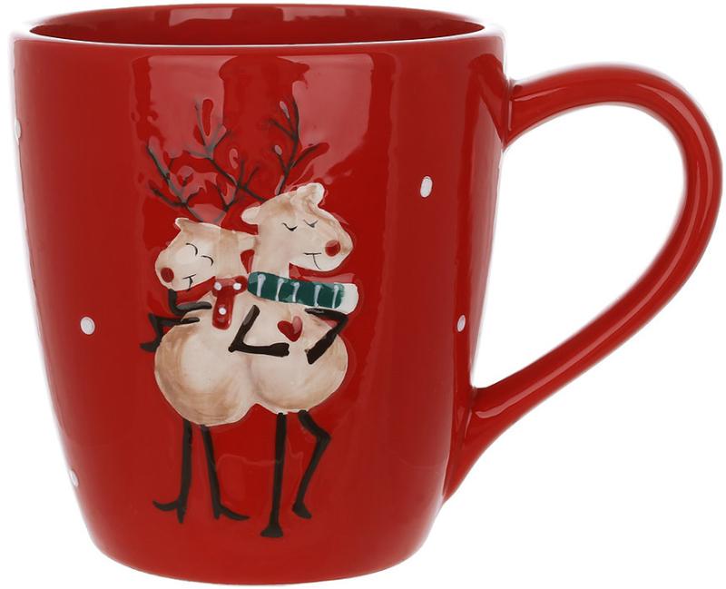 Кружка керамічна Закохані Олені 450 мл Червоний - фото 1