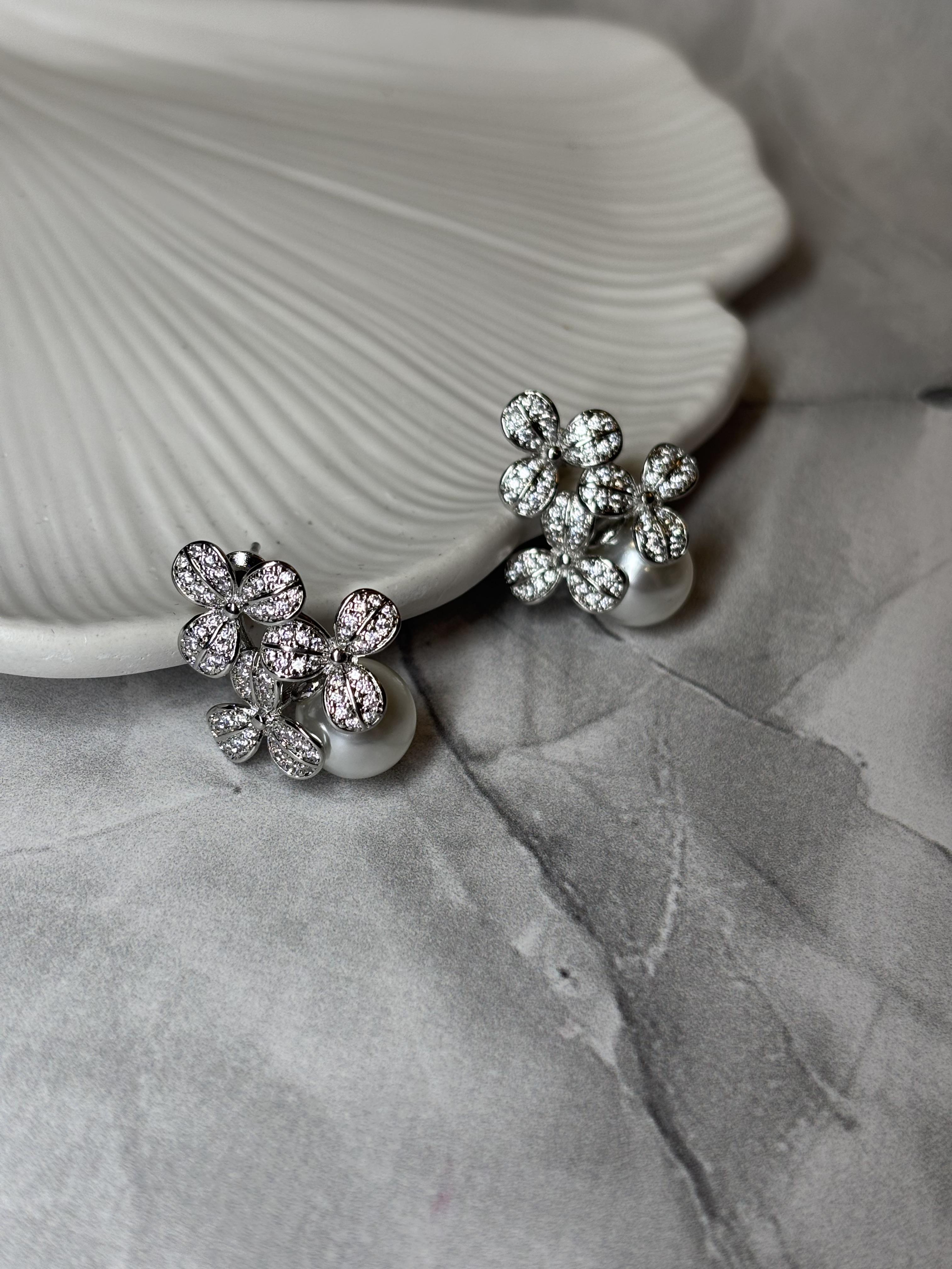 Серьги Mirshine Pearl Flower Silver (27328148)