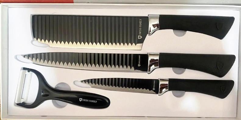 Набір ножів універсальний Swiss Family SF-0239 з нержавіючої сталі 4 пр. (1832235380) - фото 3 Набір ножів універсальний Swiss Family SF-0239 з нержавіючої сталі 4 пр. (1832235380) - фото 3