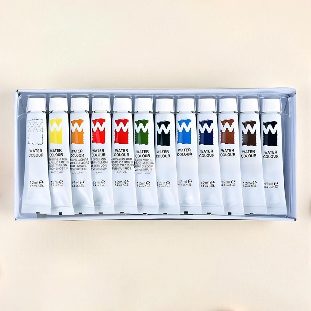 Акварельні фарби художні тюбики в коробці 12 кольорів по 12 мл (37-107622)