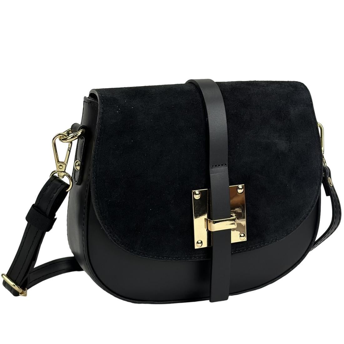 Жіноча сумка крос-боді Royal Bag F-IT-9888A з клапаном на застібці Чорний (7982)