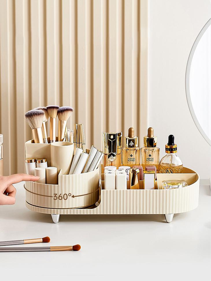 Органайзер для косметики 360° 36х15х14,5 см Бежевый - фото 2