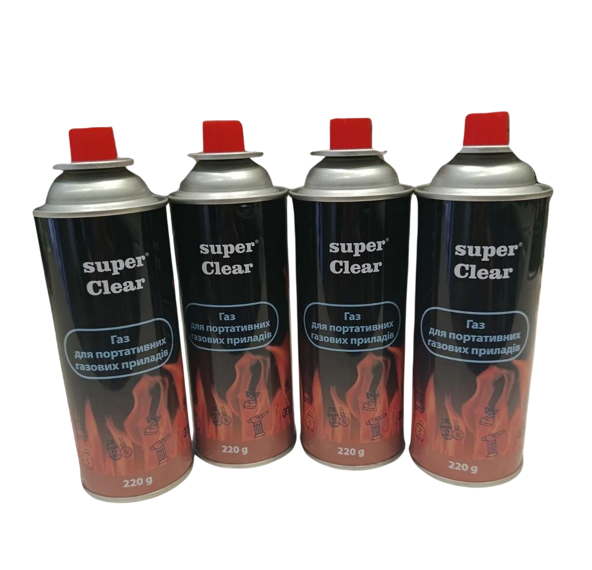 Баллон газовый Clear Super 220 г 400 мл цанговый 4 шт. (4045)