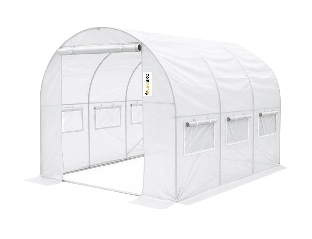 Теплица садовая LEOBRO с окнами и армированной пленкой 6 м2 Белый (LBG101-WHT)