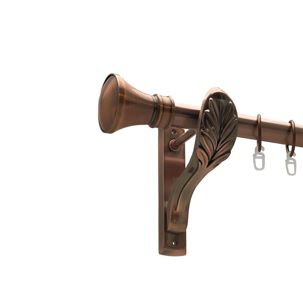 Карниз металевий Orvit Люксор однорядний ретро/гладка труба/кільце металеве Мідь 25 мм 200 см (00-00016307)