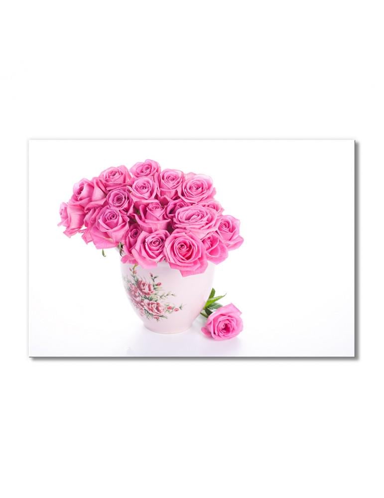 Картина модульная Розовые розы в вазе 1 модуль 80x120 см