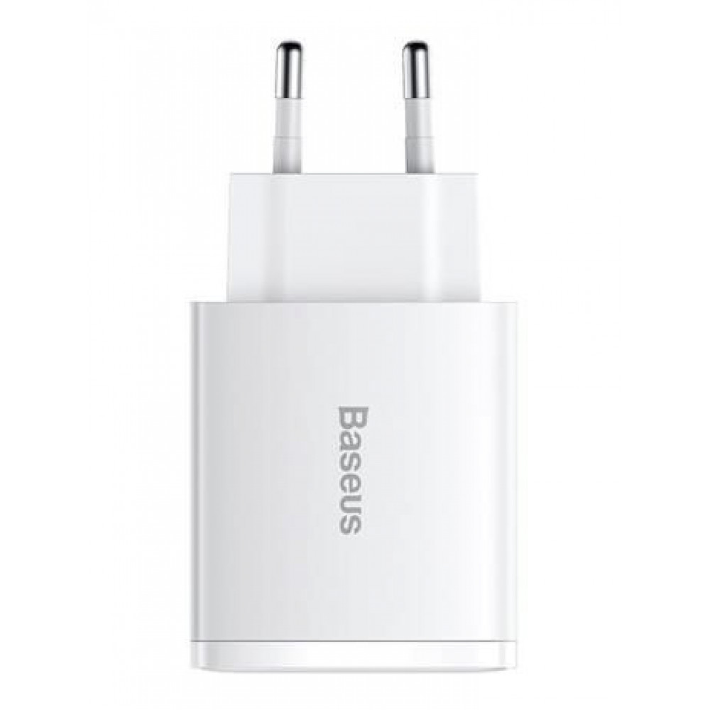 Зарядное устройство кружевное Baseus Compact Quick Charger 30W Type-C + 2USB White (333730003)