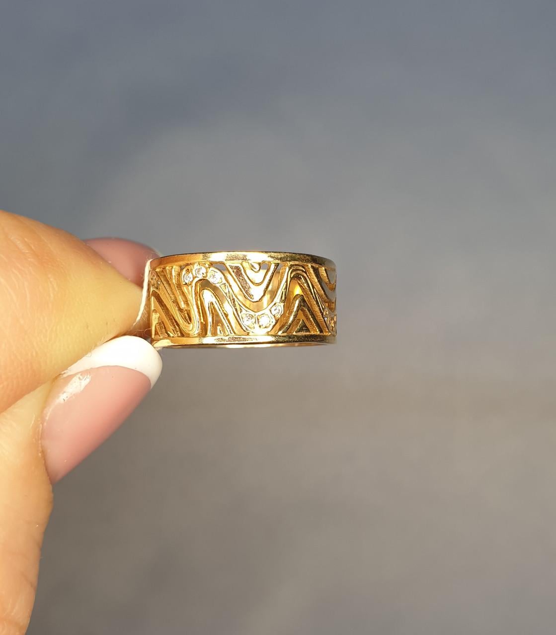 Кольцо позолоченное с кубическим цирконием р. 21 4 г (1519756024) Кольцо позолоченное с кубическим цирконием р. 21 4 г (1519756024)